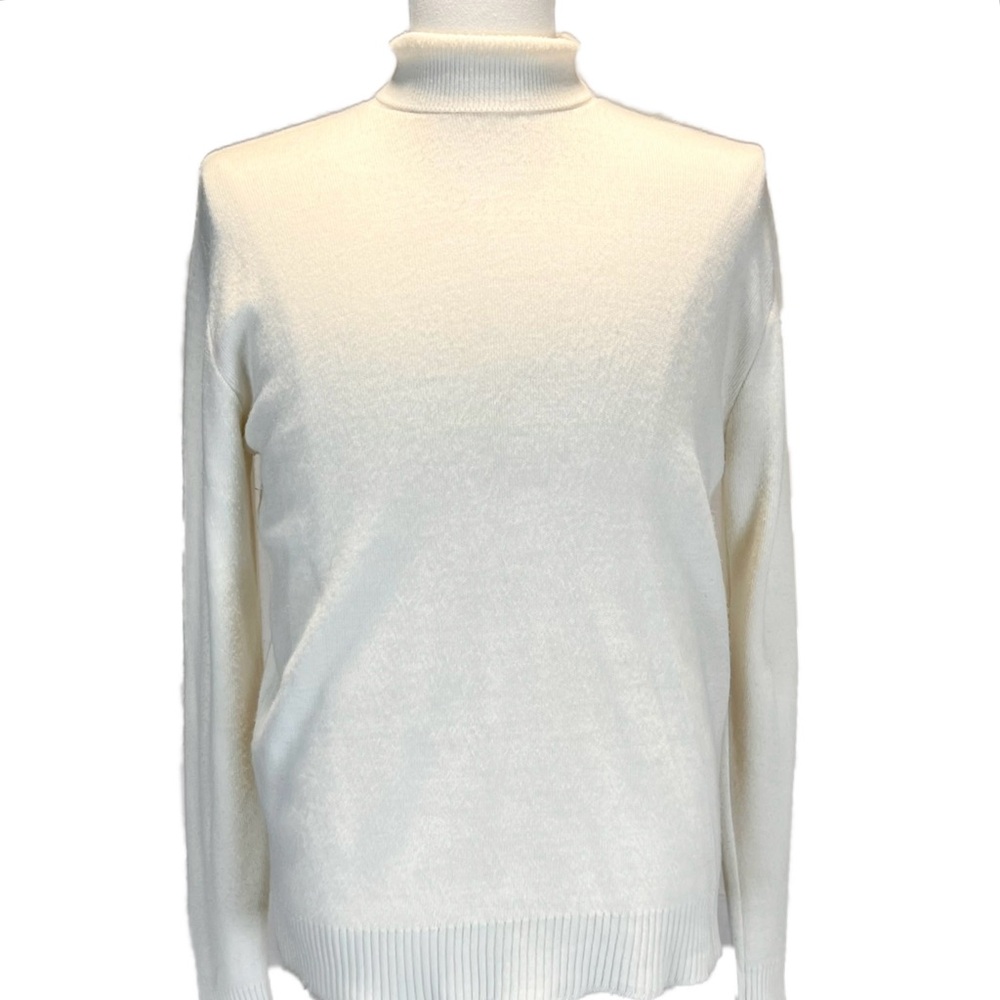 VINTAGE‎ Towncraft Penney’s men’s basic white knit turtleneck sweater 70s 80s XL